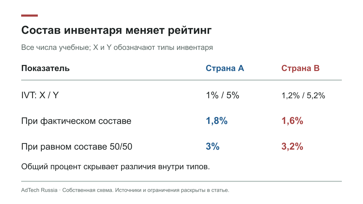 При общей доле 1,8 и 1,6 процента регион с меньшим итогом может быть хуже внутри каждого формата